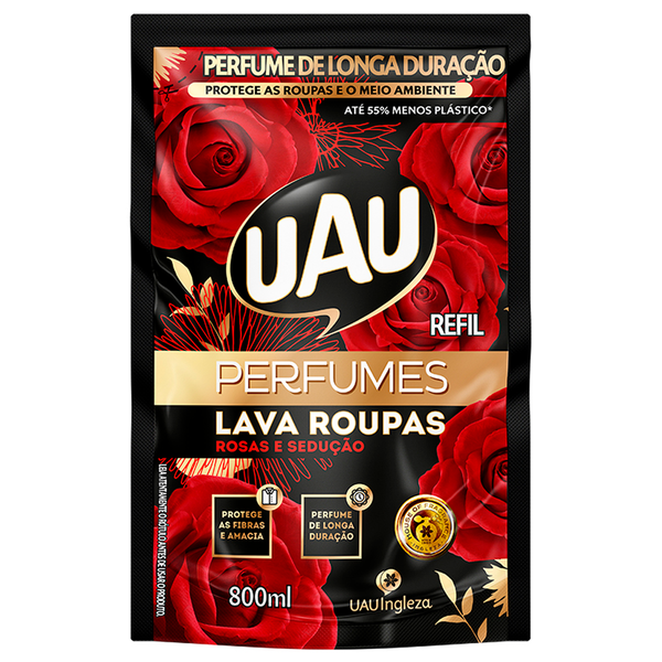 LAVA ROUPA LIQ  UAU SACHE 800ml ROSAS E SEDUCAO