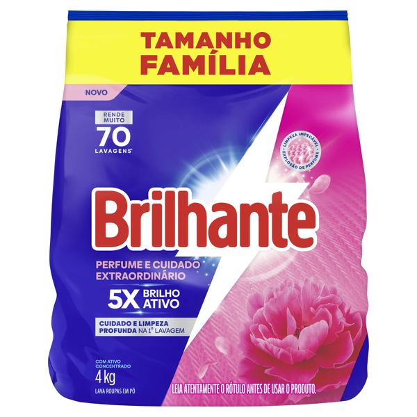 LAVA ROUPA PO BRILHANTE SACHE 4kg PERFUME EXTRAORDINARIO