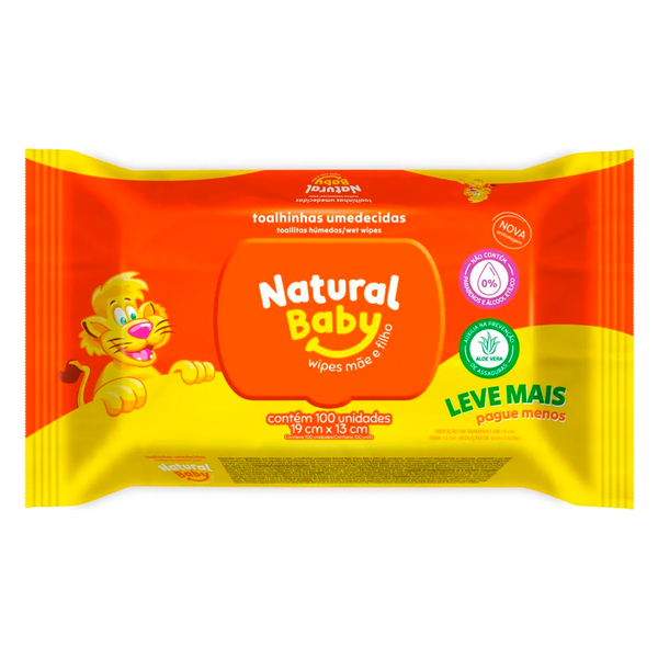 LENCO UMEDECIDO NATURAL BABY PG 80UN LV 100un