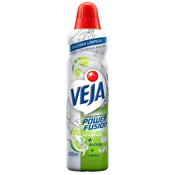 LIMPADOR MULTI USO SQZ POWER FUSION VEJA FRASCO 500ml BICARBONATO E ÁLCOOL LIMÃO