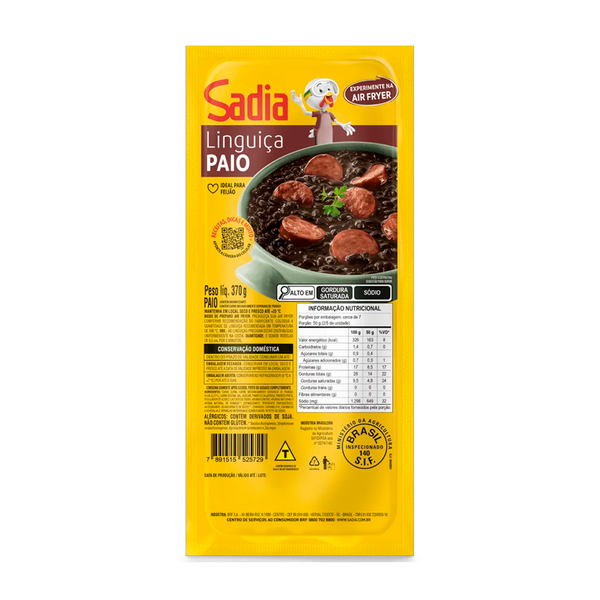 LINGUICA PAIO DEFUMADA SADIA PCT 370g