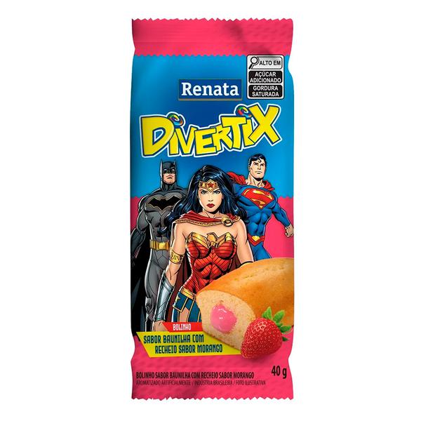 MINI BOLO IND DIVERTIX RENATA PCT 40g BAUNILHA MORANGO