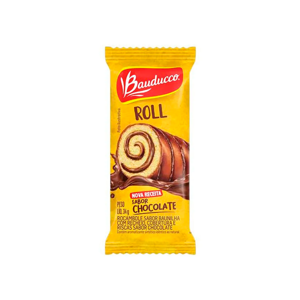 MINI BOLO IND ROLL CAKE CHOCOLATE BAUDUCCO PCT 34g