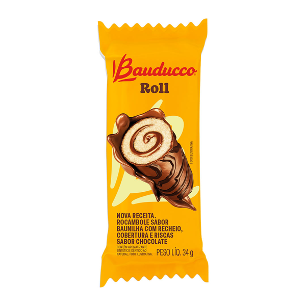 MINI BOLO IND ROLL CAKE CHOCOLATE BAUDUCCO PCT 34g