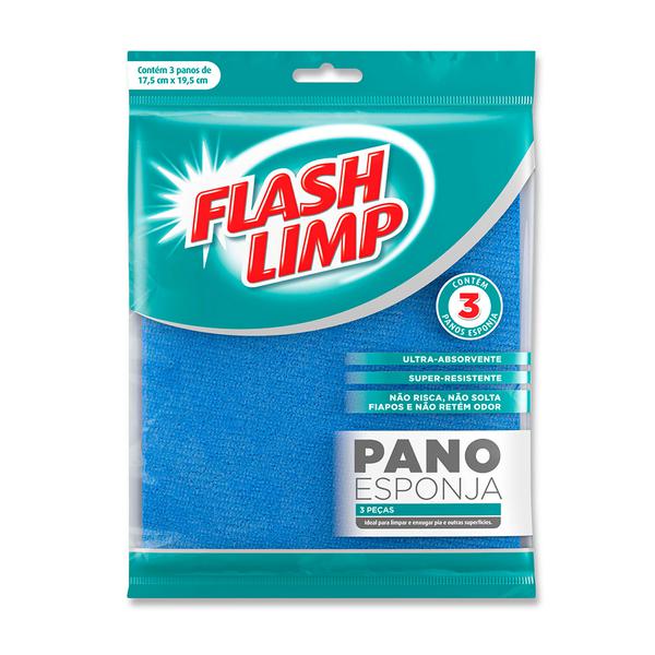 PANO ESPONJA POLIESTER FLASH LIMP PCT 3un