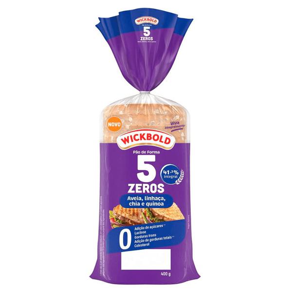 PAO FORMA IND ZERO LACTOSE  WICKBOLD 5 ZEROS PCT 400g AVEIA/LINHAÇA/CHIA/QUINOA