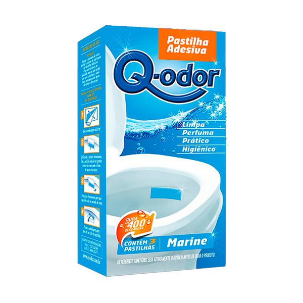 PASTILHA ADESIVA SANITARIA Q ODOR CX 3un MARINE