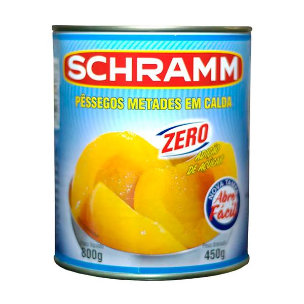 PESSEGO CALDA METADES ZERO SCHRAMM LATA 450g