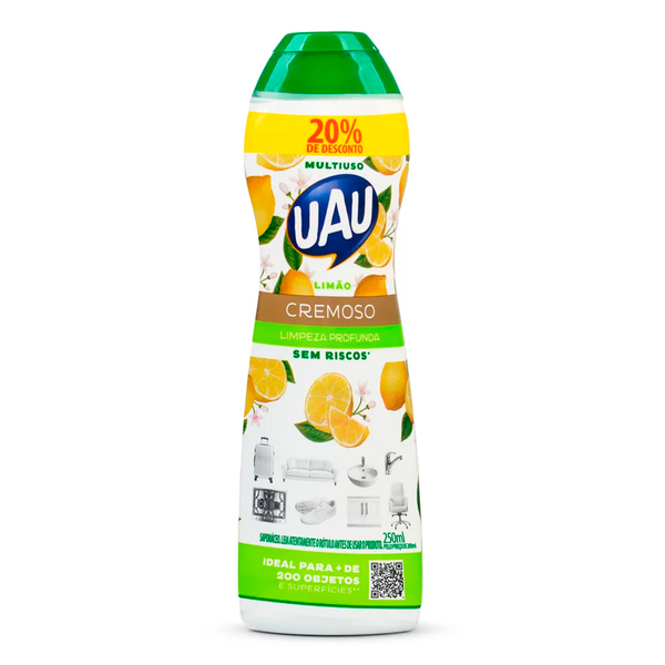 SAPONACEO CREMOSO PROMOCIONAL UAU FRASCO 250ml LIMAO