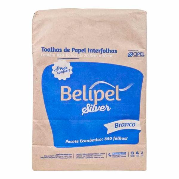 TOALHA PAPEL INTERFOLHA BRANCA 20.5X20CM BELIPEL PCT 850un