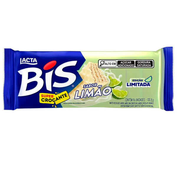 WAFER COB CHOCOLATE BIS LACTA CX 100g LIMAO 100,8G