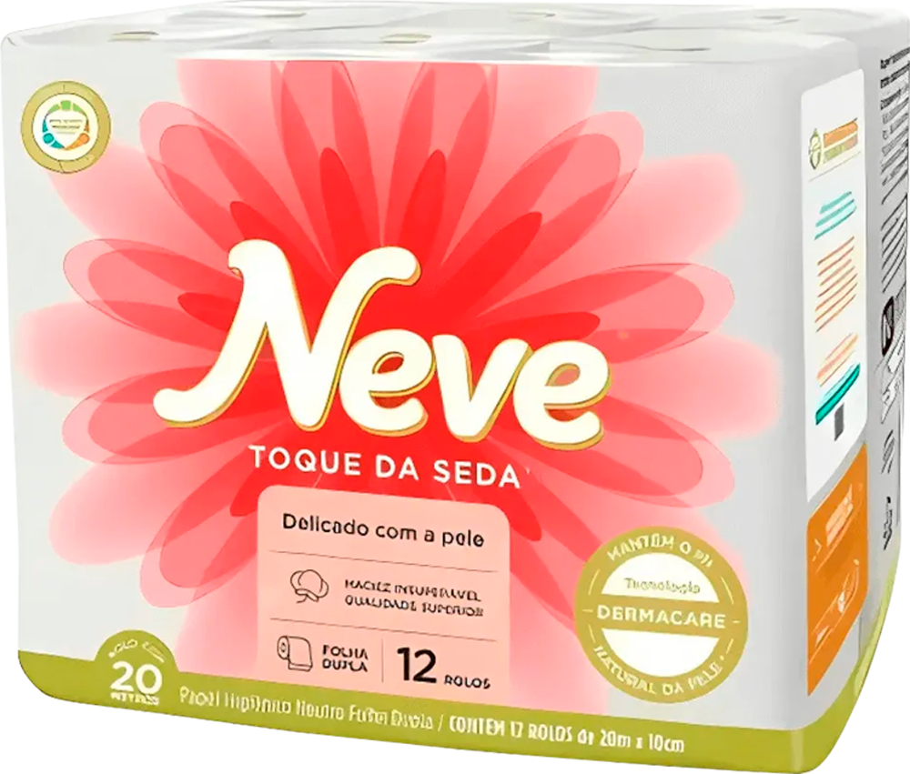  Papel Higiênico Neve Folha Dupla 20M C/12 rolos