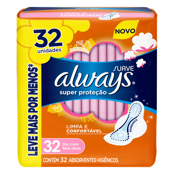 Absorvente ALWAYS SUPER PROTECAO c/ 32 SUAVE