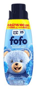 Amaciante Concentrado Fofo 500ml Azul Tudão - Grátis 100ml