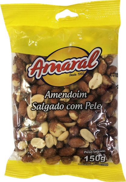 Amendoim TORRADO AMARAL 150G SALGADO C PELE