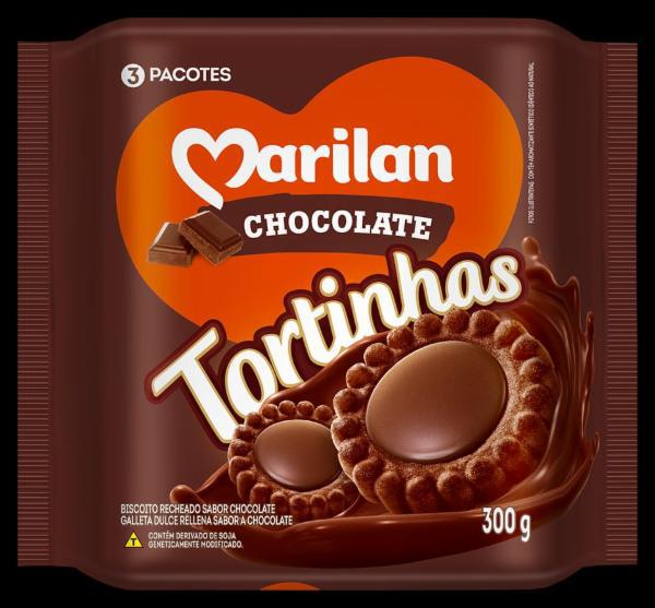 Biscoito Recheado Marilan de Chocolate Tortinha 300g