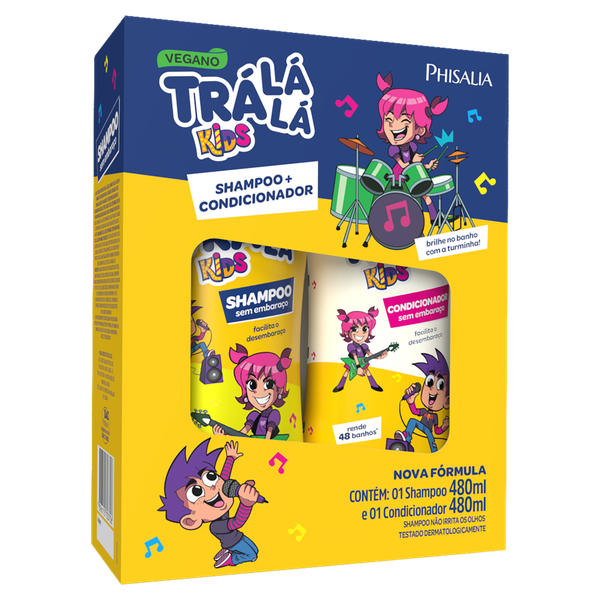 Kit Shampoo + Condicionador Tralálá Kids 480ml Sem Embaraço