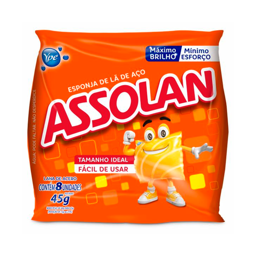 Lã de Aço Assolan 45g Com 8 Unidades