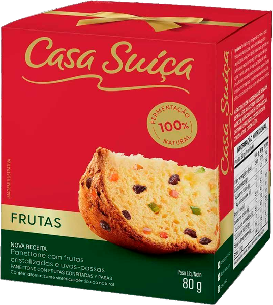Panetone Mini Casa Suíça 80G Frutas