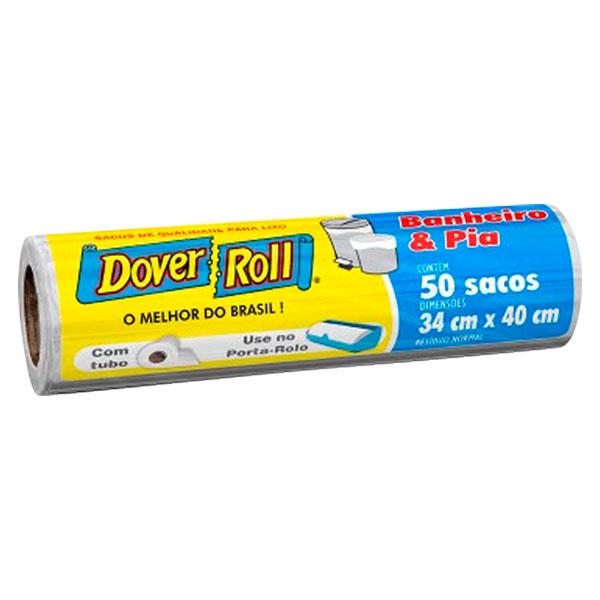 Saco de Lixo Dover Roll Banheiro e Pia Rolo - Com 50 unidades