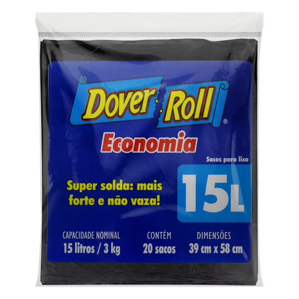 Saco De Lixo Dover Roll Economia 15 L - Com 20 unidades