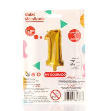 BALAO DOCE FESTA METALIZADO 40CM OURO N 1 1UN