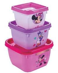 CJ CONECTS PLASUTIL POTE RED C 3 PCS MINNIE  130  240  430 ML