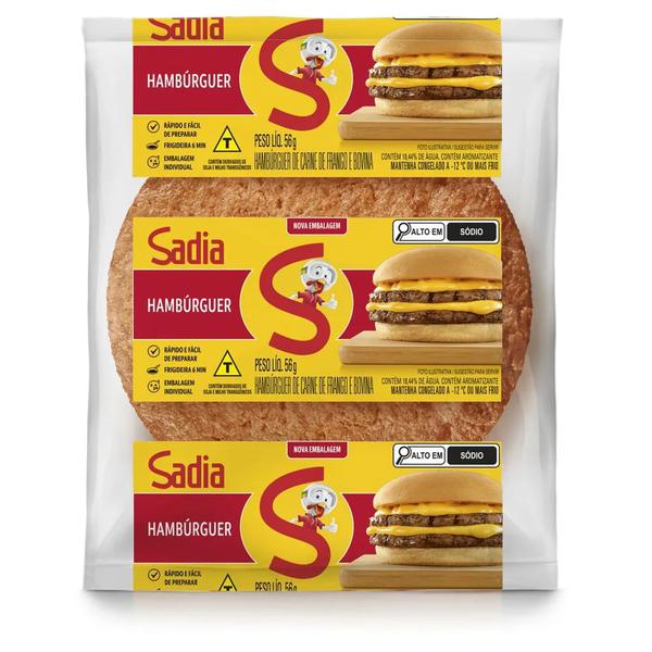 HAMBURGUER CARNE DE AVES/BOVINA 56G