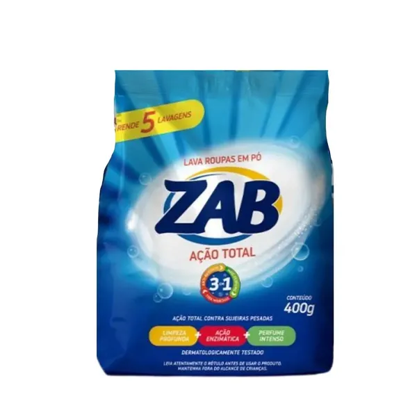 LAVA ROUPAS EM PO ZAB ACAO TOTAL 400G - 1X30 UN