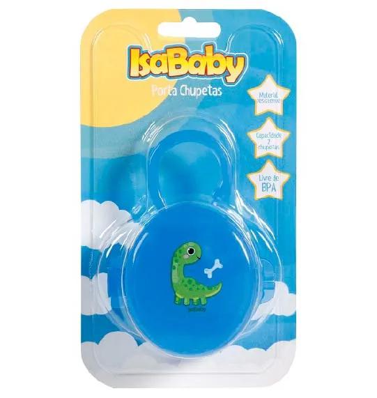 PORTA CHUPETAS ISABABY DINO AZUL 