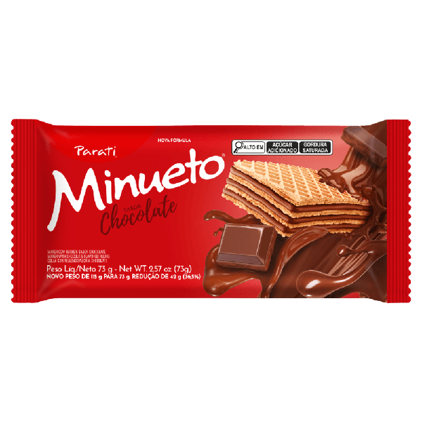 WAFER MINUETO CHOCOLATE 73G UNIDADE