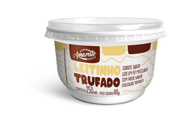 SORVETE AMARETTO TRUFADO 110GR LEITINHO