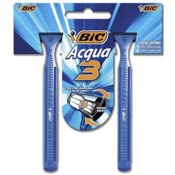 APARELHO DE BARBEAR BIC ACQUA 3 AZUL C/2