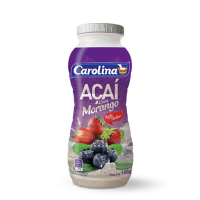 BEBIDA LÁCTEA CAROLINA AÇAÍ COM MORANGO 150G