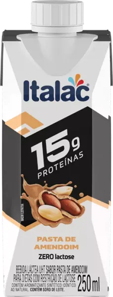 BEBIDA LÁCTEA ITALAC WHEY PASTA DE AMENDOIM 250ML