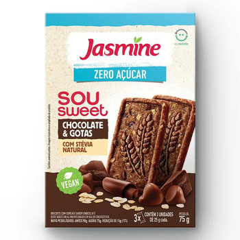 BISCOITO JASMINE SOU SWEET CHOCOLATE E GOTAS 75G