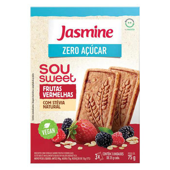 BISCOITO JASMINE SOU SWEET FRUTAS VERMELHAS 75G