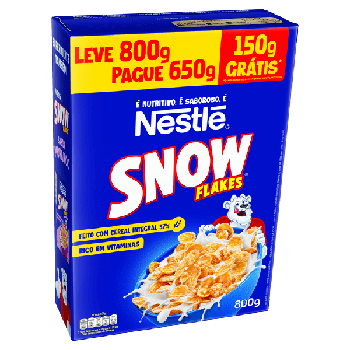CEREAL MATINAL SNOW FLAKES CAIXA LEVE 800G PAGUE 650G