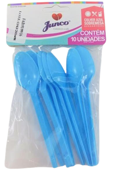 COLHER DESC JUNCO SOBR C/10 AZUL