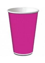 COPO DESCARTÁVEL DE PAPEL JUNCO PINK 330ML C/8