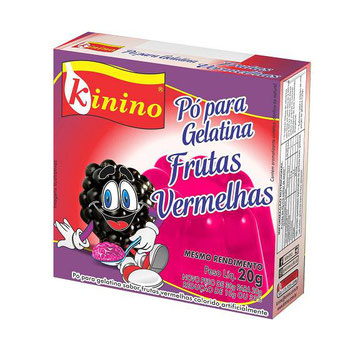 GELATINA KININO FRUTAS VERMELHA 20G