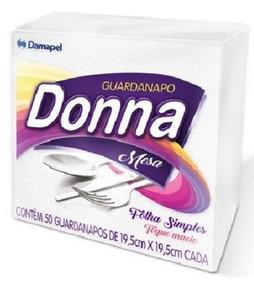 GUARDANAPO DONNA FOLHA SIMPLES 19,5X19,5 50UN