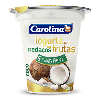 IOGURTE CAROLINA COM PEDAÇOS DE COCO 450G