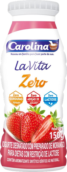 IOGURTE CAROLINA LA VITA MORANGO ZERO 150G