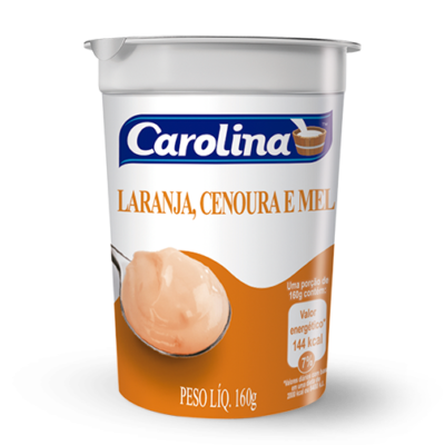 IOGURTE CAROLINA NATURAL MEL, LARANJA E CENOURA 160G