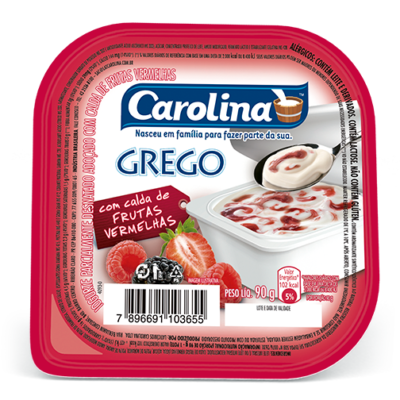 IOGURTE GREGO CAROLINA FRUTAS VERMELHAS 90G