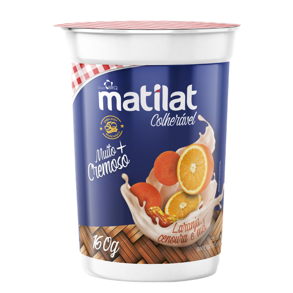IOGURTE MATILAT NATURAL COM CENOURA, LARANJA E MEL 160G