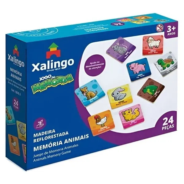 JOGO DA MEMÓRIA ANIMAIS XALINGO C/24 PEÇAS