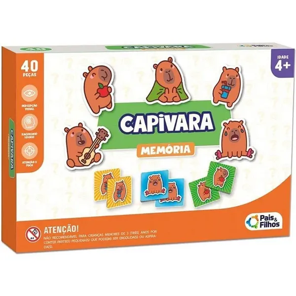 JOGO DA MEMÓRIA CAPIVARA PAIS&FILHOS C/40 PEÇAS