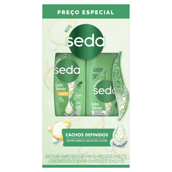 KIT SEDA SHAMPOO 300ML + CONDICIONADOR 190ML CACHOS DEFINIDOS